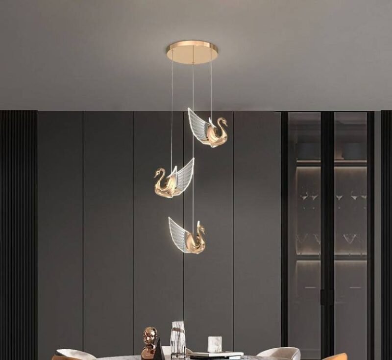 3 25 25 4 3 Light Led Gold Swan Bedside Hanging Pendant Ceiling Original