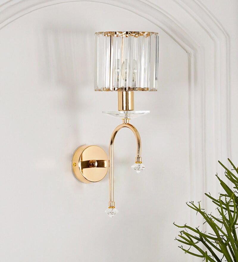 Rose Gold Metal And Crystal Wall Light By Kapoor E Illuminations Rose Gold Metal And Crystal Wall Li 5Ocga0 1