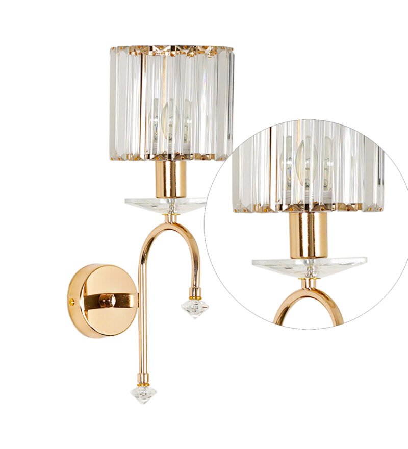 Rose Gold Metal And Crystal Wall Light By Kapoor E Illuminations Rose Gold Metal And Crystal Wall Li Ecf6Ie