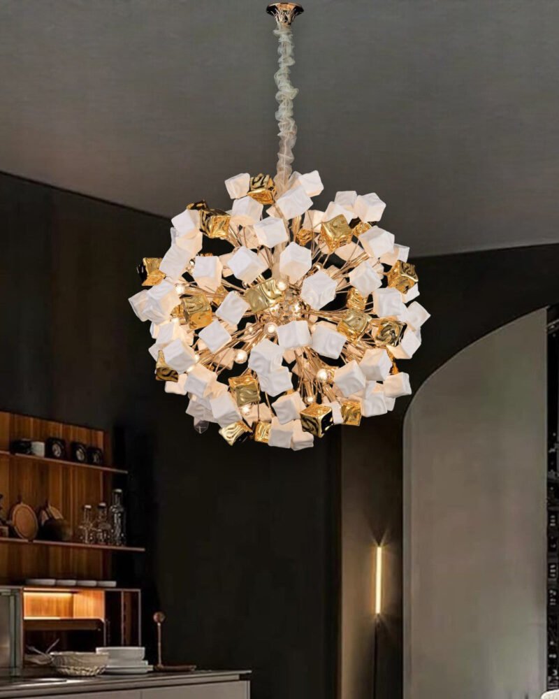 Contemporary Cube Cluster Chandelier - 40 Bulbs