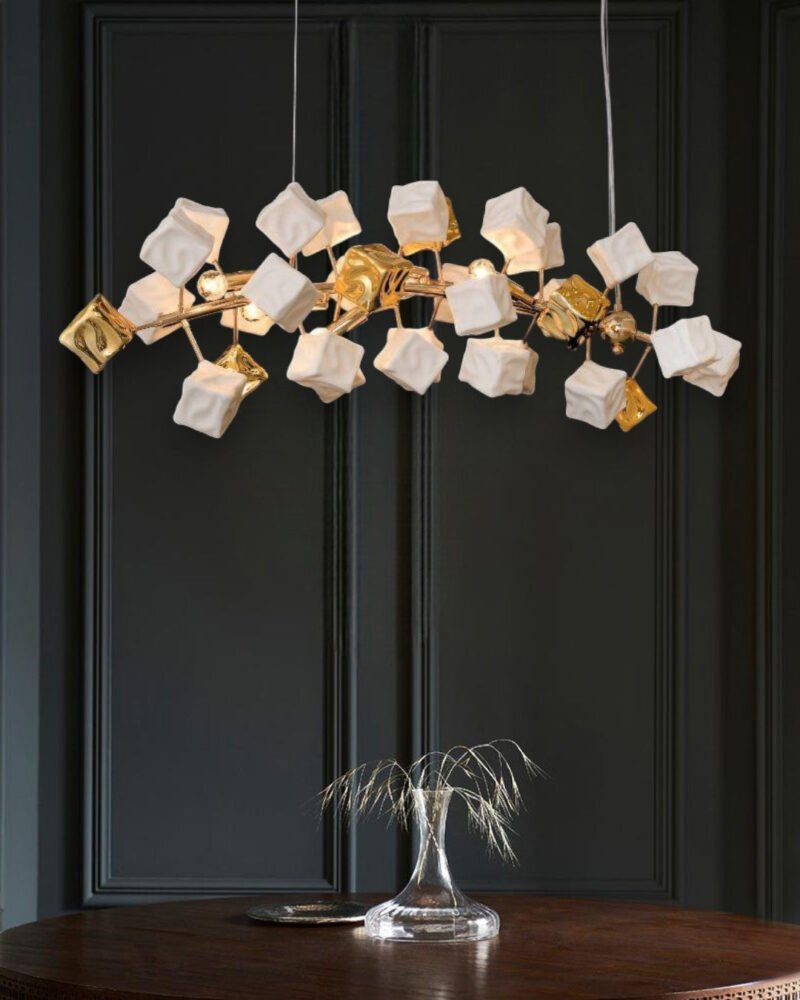 Cube Shaped Linear Chandelier