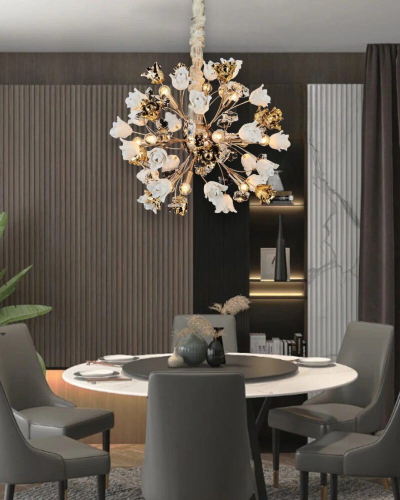 Modern Floral Bouquet Chandelier - 12 Bulbs