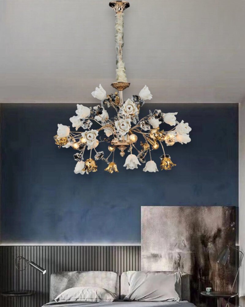 Luxury Blossom Bouquet Chandelier - 6 Bulbs