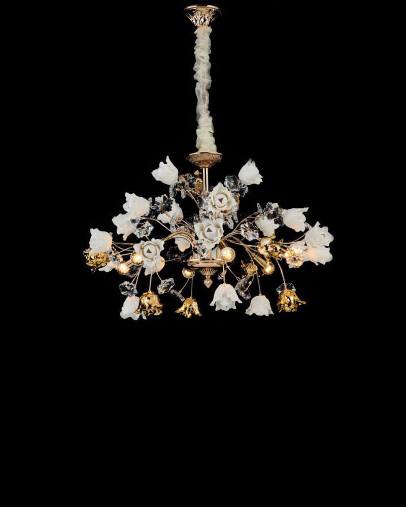 Luxury Blossom Bouquet Chandelier - 6 Bulbs - Image 2