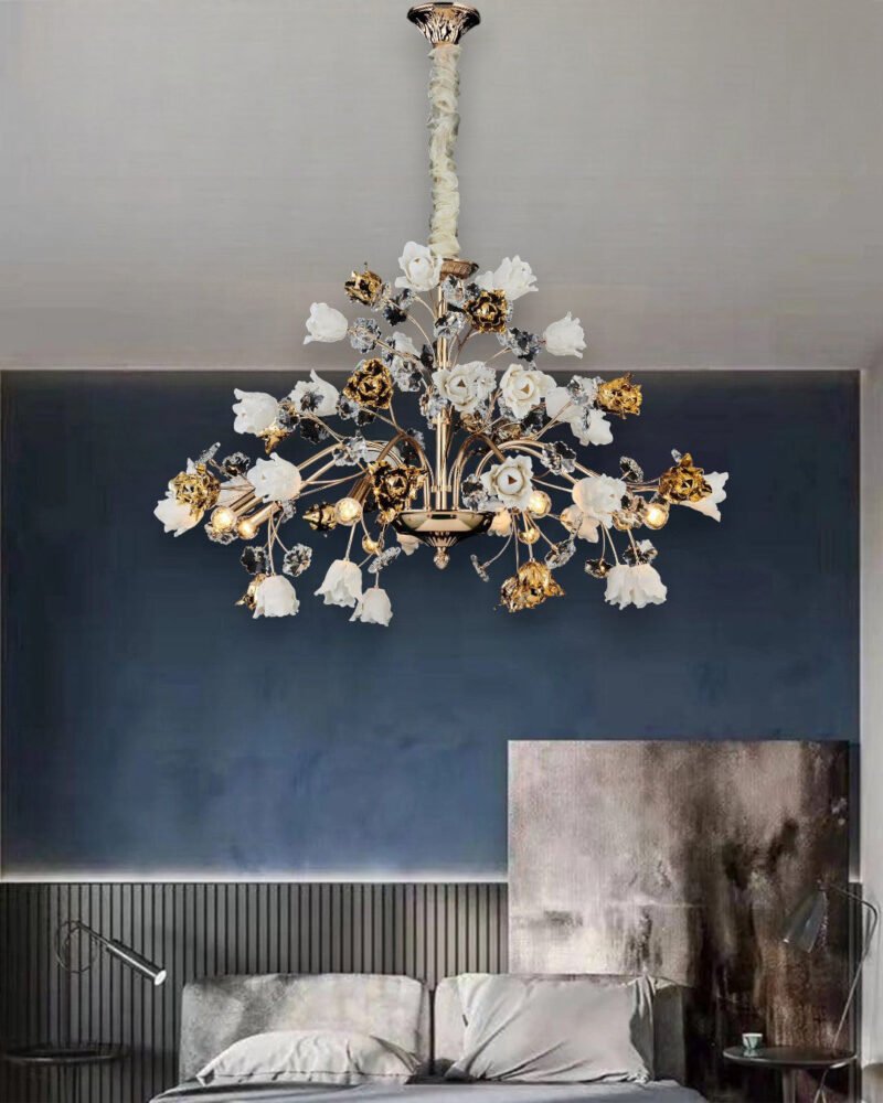 Luxury Blossom Bouquet Chandelier - 8 Bulbs