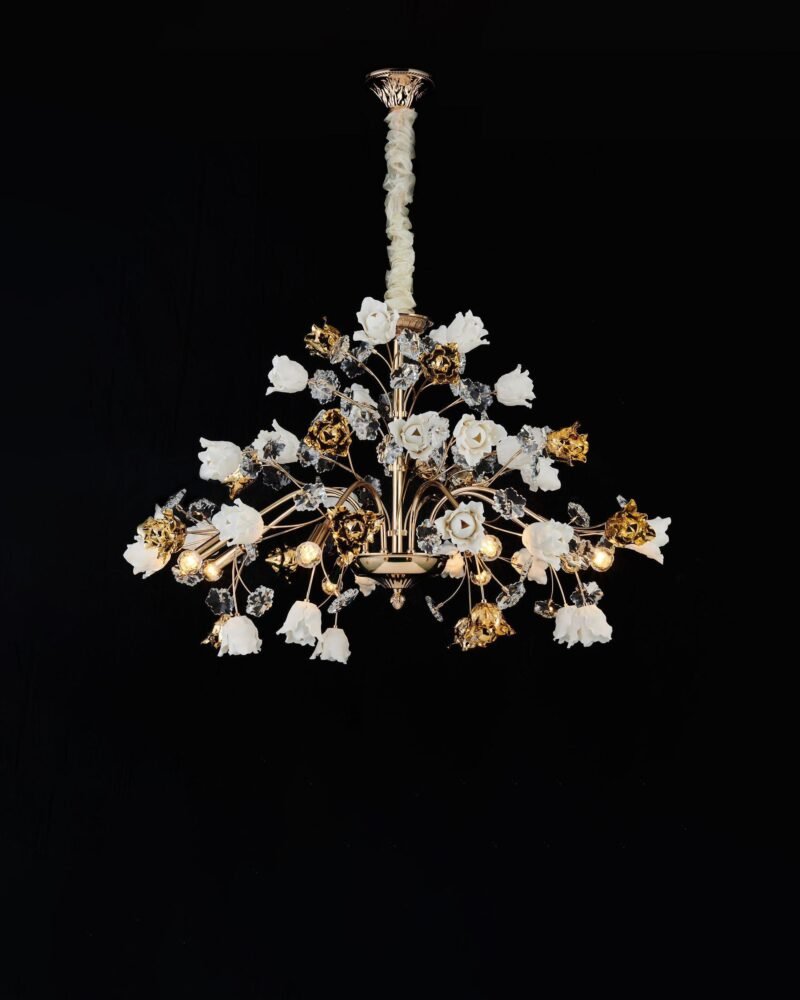 Luxury Blossom Bouquet Chandelier - 8 Bulbs - Image 2