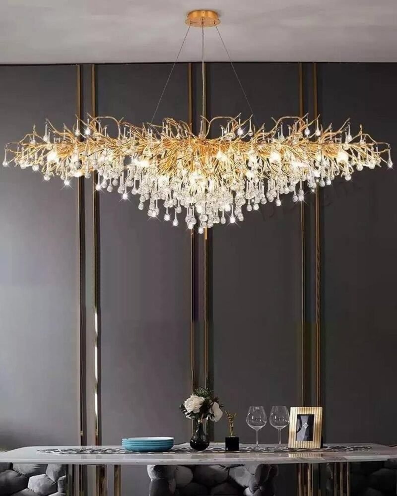 Luxury Gold Branch Crystal Chandelier - Image 2