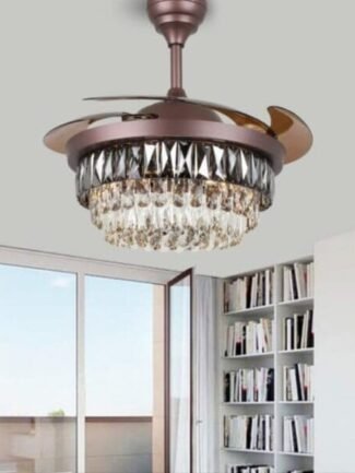 Qorvella | Brown Fan Chandelier for Living Room
