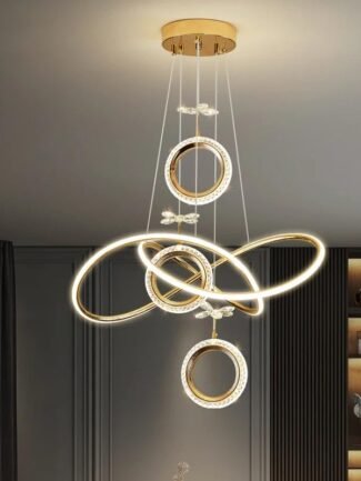 Lyra Mist | Gold Chandelier for Living Room