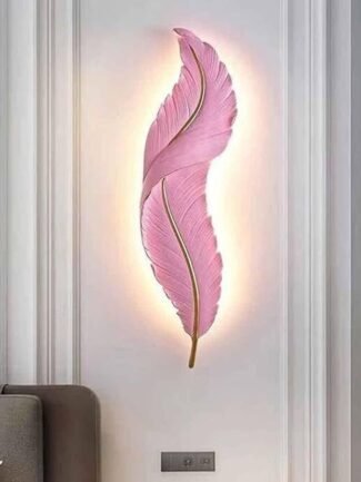 Seraph Mist | Pink Feather Wall Light for Living Room
