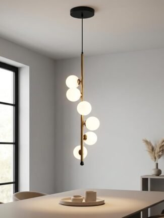 Elara Sol | Gold + White Pendant Light for Living Room