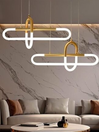 Novira | Gold + White Chandelier for Living Room