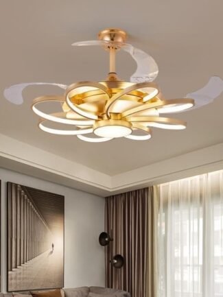 Nexoril | Gold Fan Chandelier for Bedroom