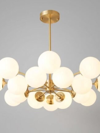 Bellweather | Gold, White Chandelier for Living Room