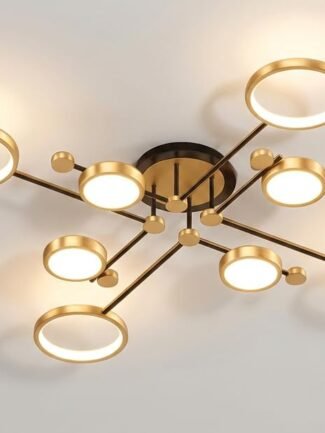 Yael | Black & Gold Chandelier for Living Room