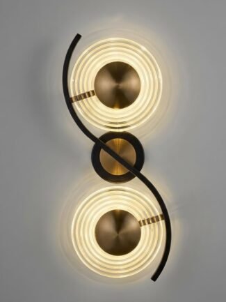 Solene Luna | Black And Gold Wall Light for Living Room