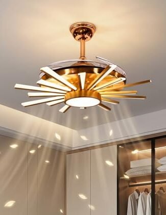Akaamon| Modern LED Fan Chandelier - Gold