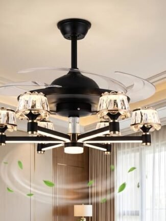 Noire Fan Chandelier with LED | Decor Chronicle