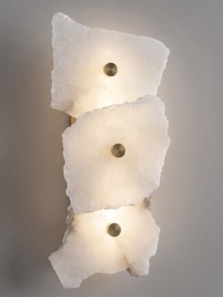 Decor Chronicle Marble Wall Lamp 3C LED, Triple Natural Stone Sconce, 3 Colour Modes, Metal + Marble Wall Light for Living Room Bedroom Hallway| Indoor Wall Fixture
